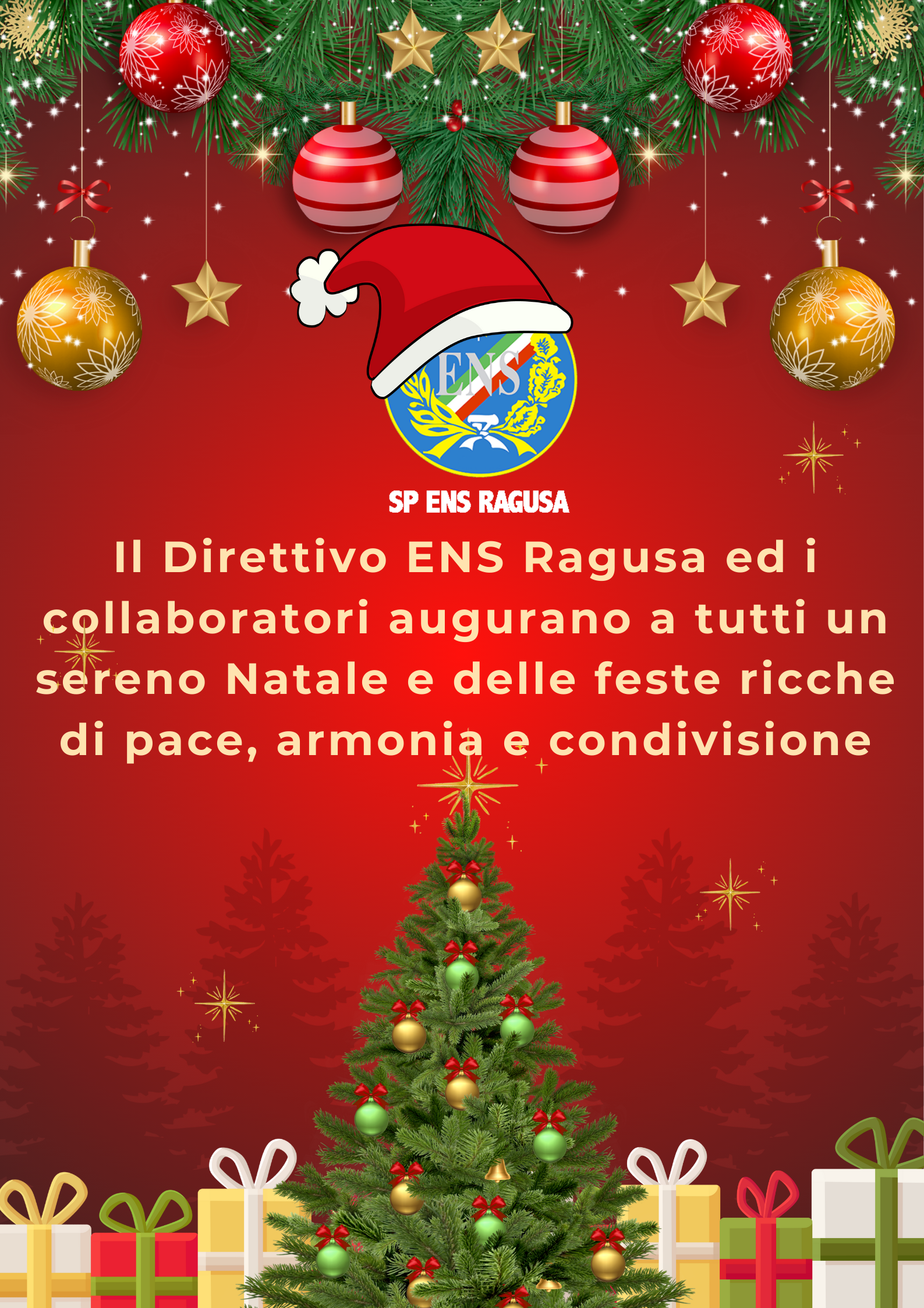 Il Direttivo ENS Ragusa augura a tutti un sereno Natale e delle feste ricche di pace armonia e condivisione